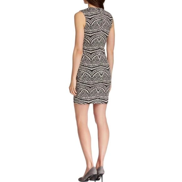 Diane Von Furstenberg Pentra Jacquard Fitted Stretch Sleeveless Sheath Dress 8 - Picture 3 of 12